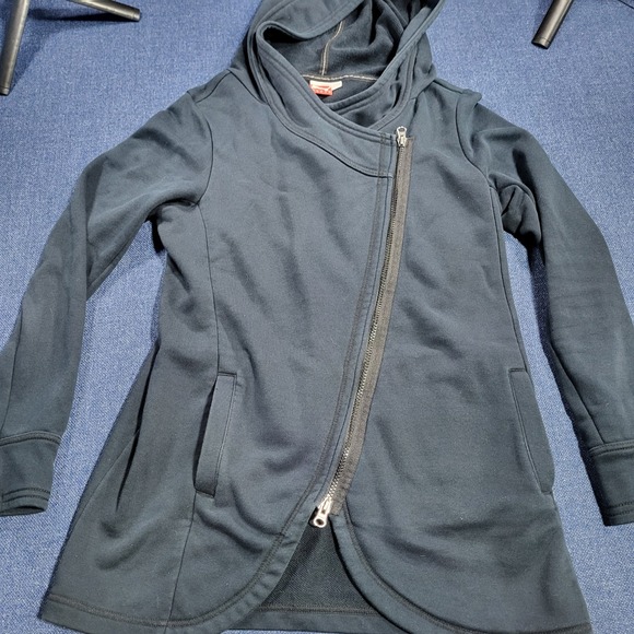 Puma Tops - Puma Asymmetrical Zip Hoodie Jacket Navy Blue Women's Size L Sport Lifestyle